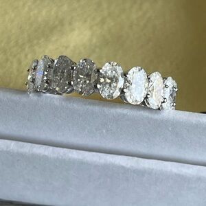Oval Moissanite Eternity Band Wedding Ring